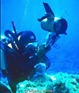 My faithful buddy  Panzer in 1973 diving with me in Ustic... by Alberto Romeo 